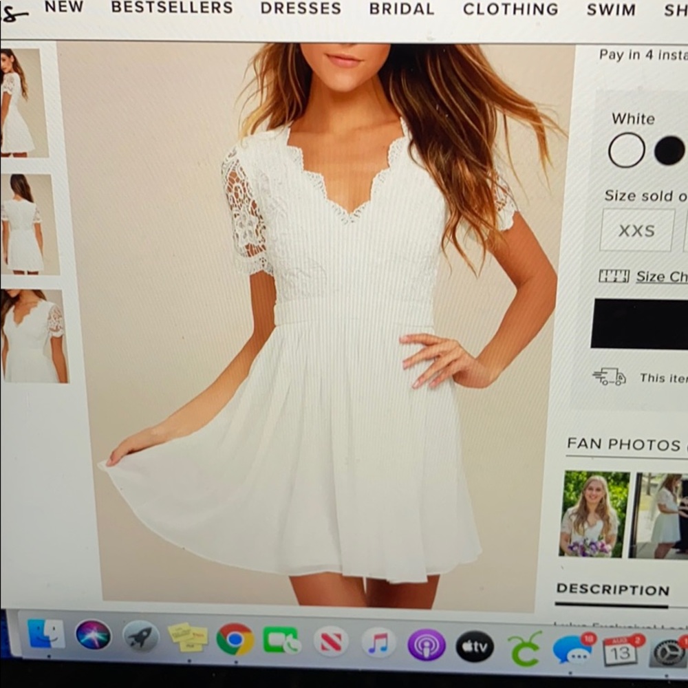 White Lace Dress- Lulus- NEW WITH TAGS